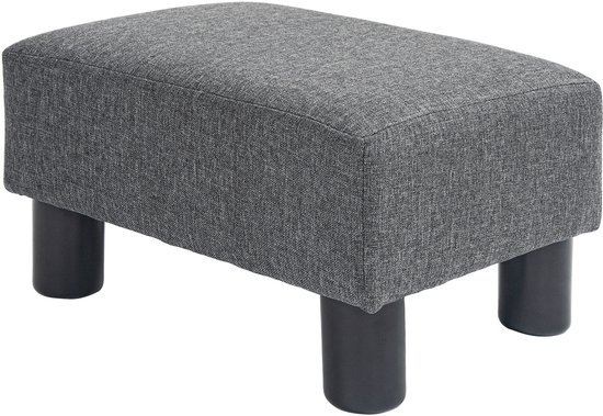 HOMCOM hocker - polyester - L40 x B30 x H24 cm - donkergrijs