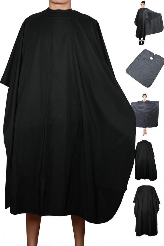 Kappersmantel I Kapmantel I Kappersschort I Kapperscape I Haar Accessoire I Zwart I 100 X 140 CM