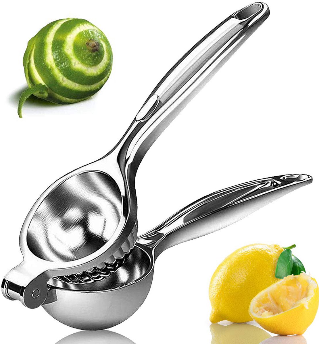 Premium RVS Handmatige Citruspers 22cm - Professionele Citroen/Limoen/Sinaasappel Pers | 304 Roestvrij Staal met Anti-Lek Design | Keukenaccessoire voor Bartenders & Thuisgebruik