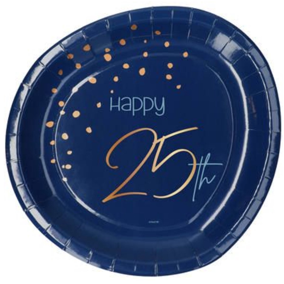 8 x Design Bordjes 25 jaar, Wegwerp, Verjaardag.