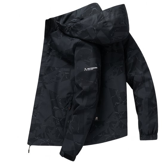 Aventury® Coupe-vent - Coupe-vent Homme - Veste de pluie - Imperméable Homme - Imperméable - Vestes outdoor - Taille L - Camouflage Zwart