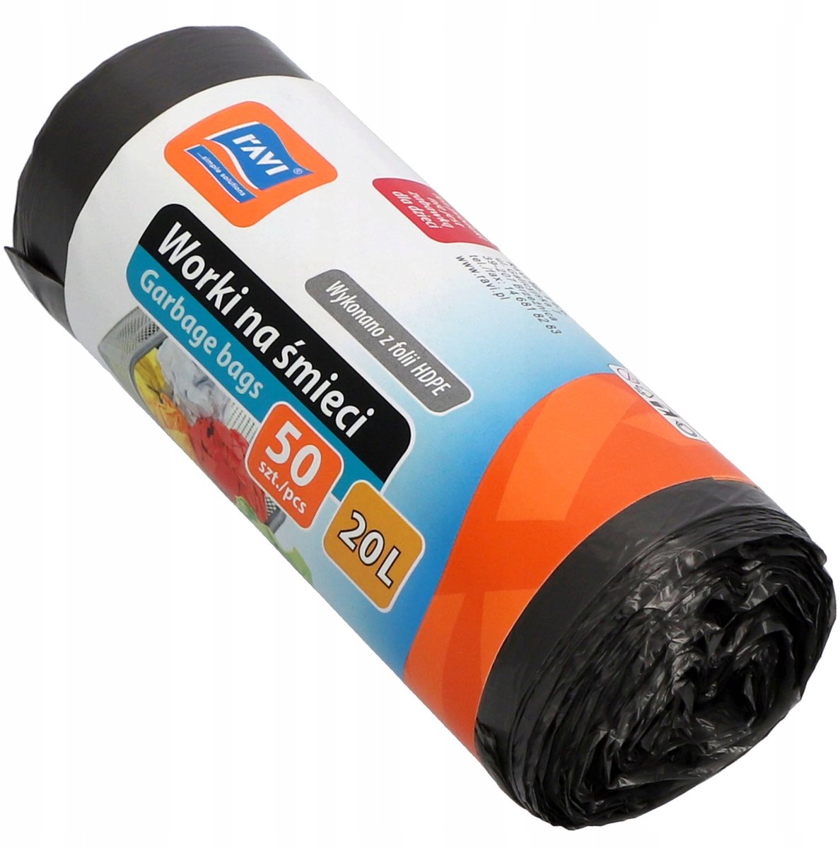 Ravi - Afvalzak - 20L - 45x50 cm - 50 stuks - Zwart