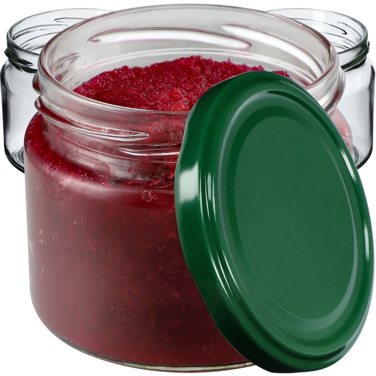 KADAX Weckpotten met schroefdeksel, jampotten, 330 ml, voorraadpotten voor jam, jam, honing, glazen met schroefdop (bessen/10 stuks