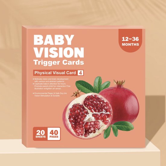 Montessori Visuele Stimulatiekaarten Peuter 12–36 Maanden – Multicolor Contrast voor Breinontwikkeling & Visuele Prikkelverwerking – Waterafstotend, Veilig & Duurzaam – 20 Dubbelzijdige Kaarten (14x14 cm) - Speelgoed