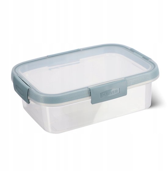 Conteneur Curver Smart Fresh Eco Food avec couvercle - Rectangulaire - 1L - Transparent/Gris Fumé