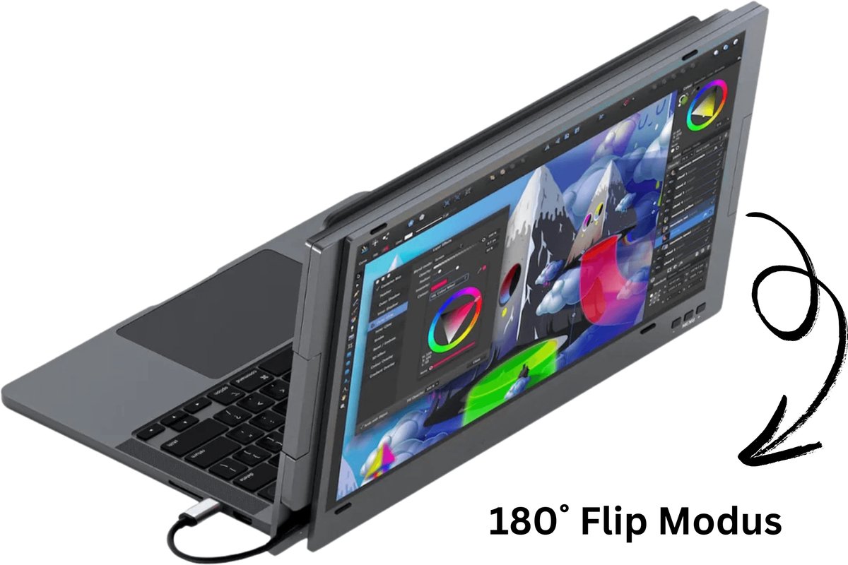 ARZOPA draagbare monitor, 15,6 1920×1080 FHD IPS draagbaar laptopscherm met standaard, ultradun