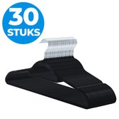 ACAZA Kledinghangers - Kleerhangers - Broekhanger - 30 Stuks - Volwassenen - Anti Slip - Sterk Materiaal - Fluweel/Velvet - Zwart