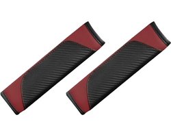 2 schouderbeschermers voor autogordels - Gordelbeschermers voor kinderen en volwassenen - Universele zachte gordelbeschermers voor autogordels - (wijnrood)
