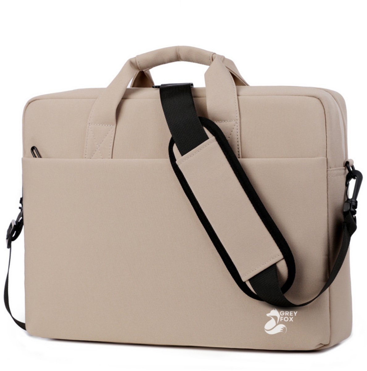 Grey Fox Laptophoes 13 tot 14 inch - Laptoptas - Macbook / IPad / Thinkpad - Sleeve met Ritssluiting - Kofferinsteek - Incl. Schouderband - Beige