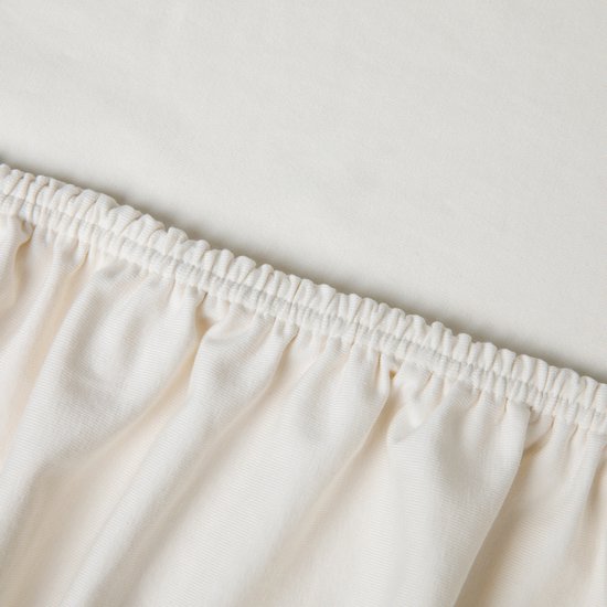 Drap-housse Kayori Tara Topper en Hoeslaken - 140-160 x 200-220 cm - Katoen bio - Sans repassage - Blanc cassé