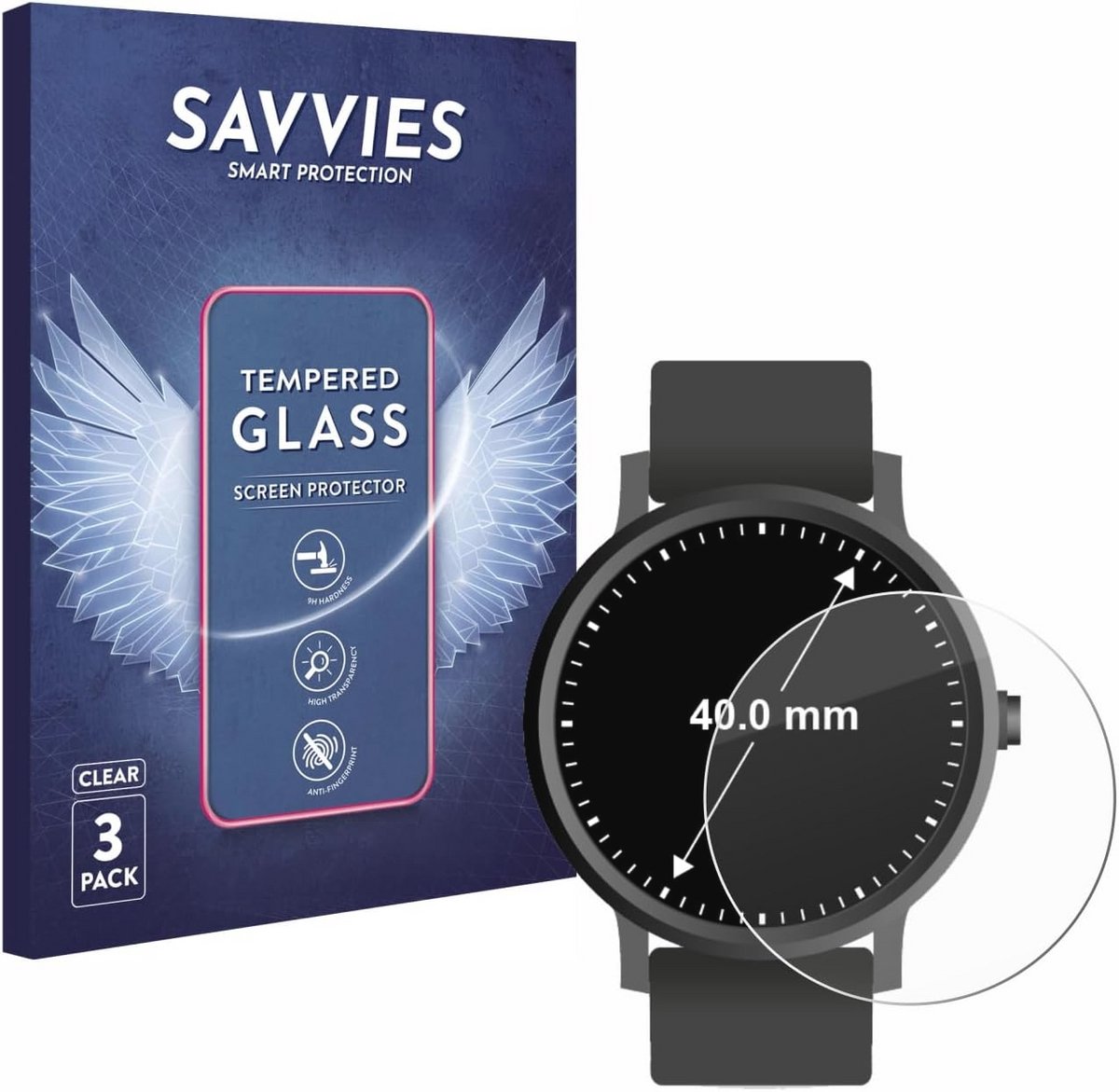 Gehard Glas Screen Protector voor Rond Horloges - 40 mm - 3 Stuks