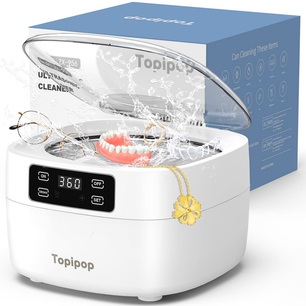 Professioneel ultrasoon reinigingsapparaat voor brillen en sieraden - 750 ml, 48 kHz
