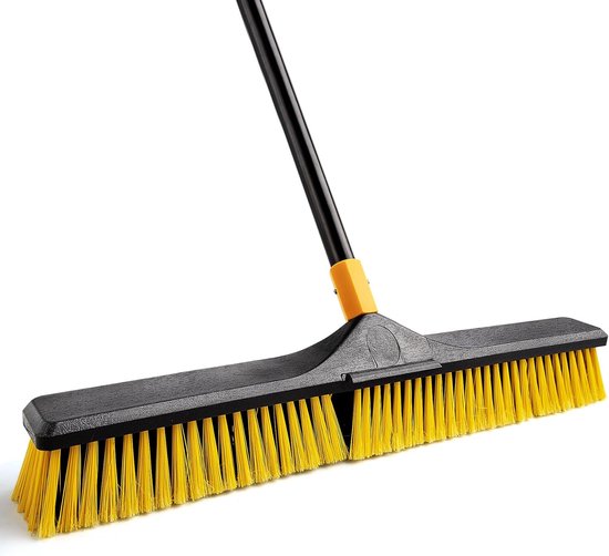 TreeLen 24 inch Push Bezem Outdoor Heavy Duty Floor Scrub Borstel met Lange Handvat Stijve Borstelharen Bezem voor Patio Yard Garage Dek Oprit Concrete Vloer Reiniging