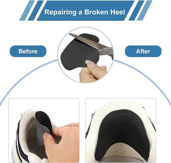Foto: Allecto plus hielreparatieschoenen 8 paar pleisters voor hielreparatie bij leren of sportschoenen hielbescherming voor hoge hakken