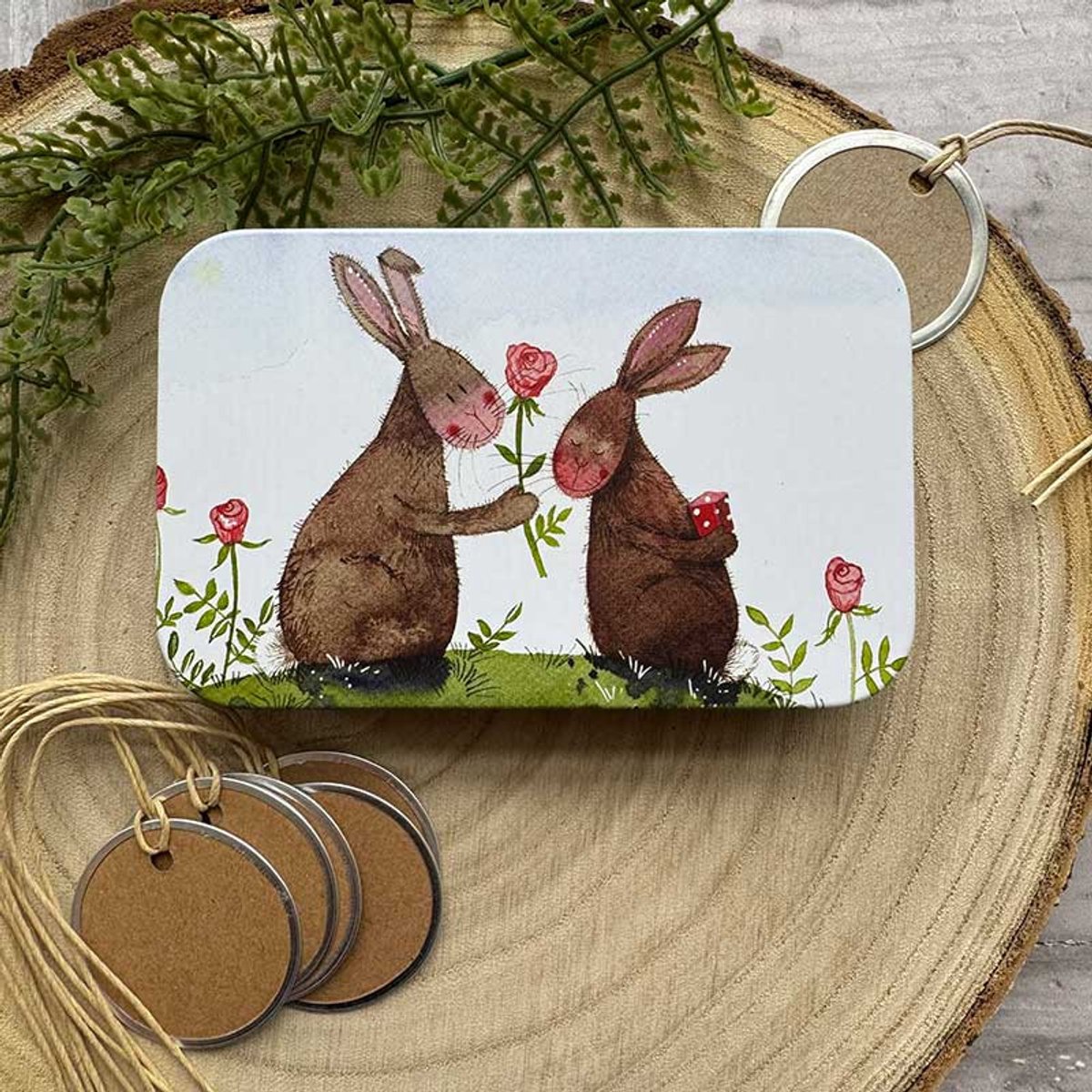 Alex Clark Rectangle Tin Rabbits ~ Langwerpig opbergblikje konijnen