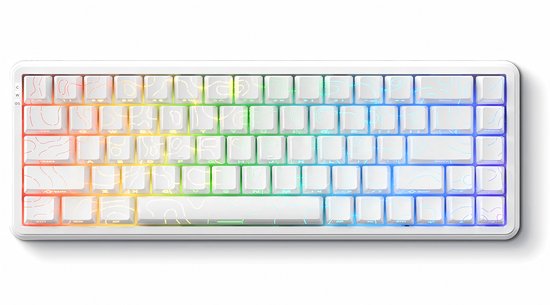 Ajazz AK680 MAX HE - 65% Bedraad RGB Gaming Toetsenbord - Hall Effect Rapid Trigger Mechanisch Toetsenborden - Zij Bedrukte toetsen - Gasket - Hot Swap - 8K Hz Polling Rate - QWERTY Toetsenborden- 68 Keys - Contourlijn wit
