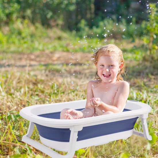 Babybadje - Peuterbadje - Opvouwbaar - Inc. baby bad kussen - 80cm lang - Blauw - PP&TPE - 0 tot 3 jaar — afbeelding 4