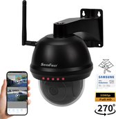 SecuFirst CAM214Z met 128GB opslag Dome Camera zwart - IP Camera draai- en kantelbaar voor buiten - FHD 1080P