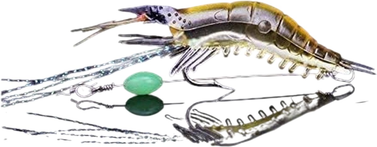 Retadou - 5pcs Soft Luminous Shrimp Lure Set, 5 Colours Shrimp Bait Shrimp Lures Fishing Kit Fishing Bait with Hooks Beads Fishing Tackles for Freshwater Saltwater Bass Trout Catfish Salmon