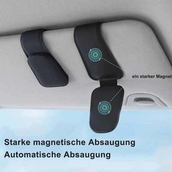 2 Pcs Auto Bril Houders, Zonnebril Houder, Voor Alfa Romeo Giulietta MITO 4C 159 147 156 GT Giulia Auto Zonneklep Zonnebril Voertuig Bril Clips Voor Vasthouden Brillen Kaarten Tickets,Black