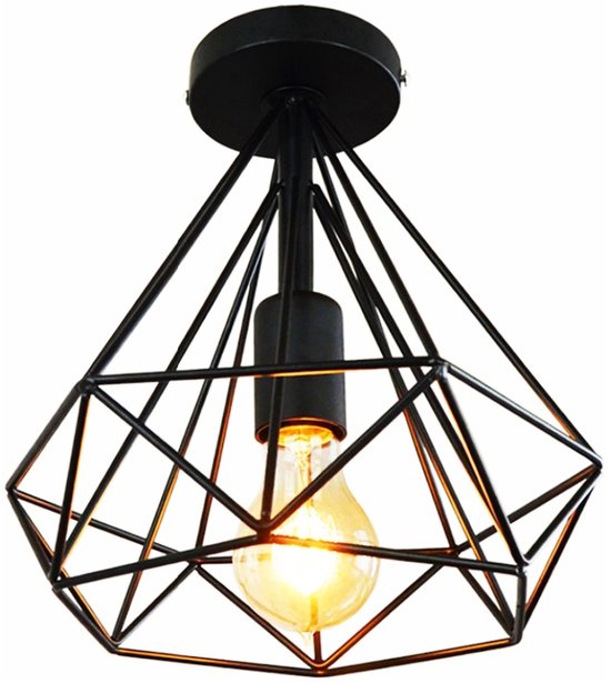 Osairous Industriële Plafondlamp, Spoetnik Hanger Diameter 72 cm, 180° Verstelbare Retro Plafondlamp voor Woonkamer, Slaapkamer, Keuken, E27, Zwart