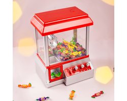 foto van MikaMax Candy Grabber Snoepmachine - Snoepautomaat - Grijpmachine - Speelt Kermis Muziek Af - Inclusief Muntjes - 35,5 x 25,5 x 19,5 cm