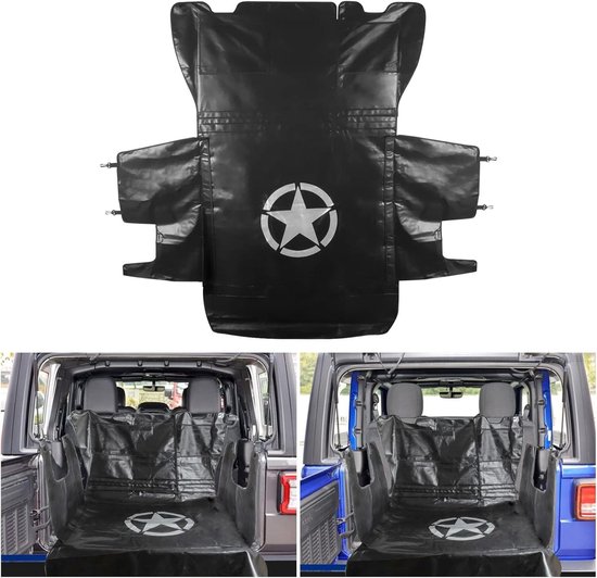 Cargo Cover Kofferbak Bagage Gordijn Schaduw Protector Compatibel met Jeep Wrangler JK JKU 2007-2017 Unlimited 4 Deur