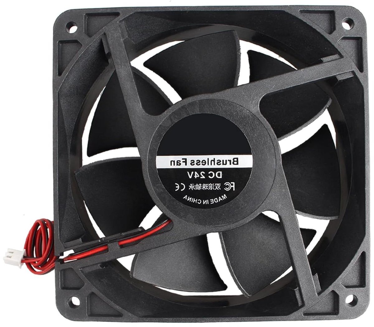 Allecto Plus - Stille 120 x 120 x 38 mm koelventilator voor computer CPU - 24V - Borstelloze ventilator met 2-pins aansluiting - Geschikt voor 3D Printer en PC CPU cooling_widgets.