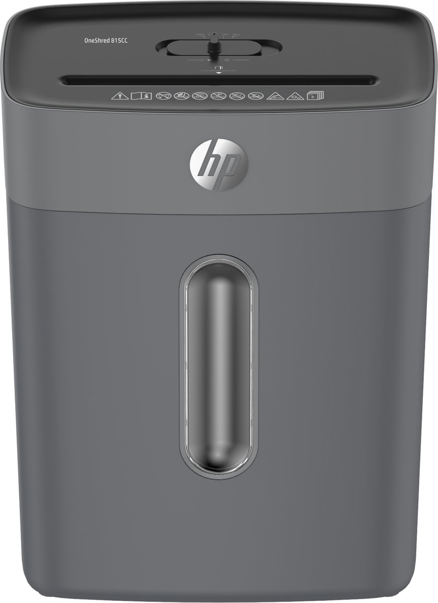 HP OneShred 815CC - Papierversnipperaar - 8 Vel, P-4 / DIN 66399 - Shredder - 15L - Kantoor/ Thuisgebruik - Antraciet thumbnail 2