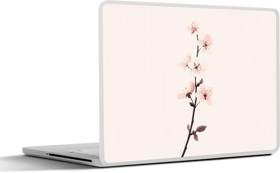 Laptop sticker - 11.6 inch - Minimalistisch - Bloesem - Tak - Roze - 30x21cm - Laptopstickers - Laptop skin - Cover