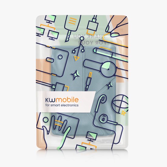 kwmobile e-reader hoesje geschikt voor Pocketbook InkPad 4 / Color 3 / Color 2 / Vivlio InkPad 4 / InkPad Color 3 hoes - Ereader flip case met standaard - E reader cover van kunstleer - In petrol van Merkloos — afbeelding 3