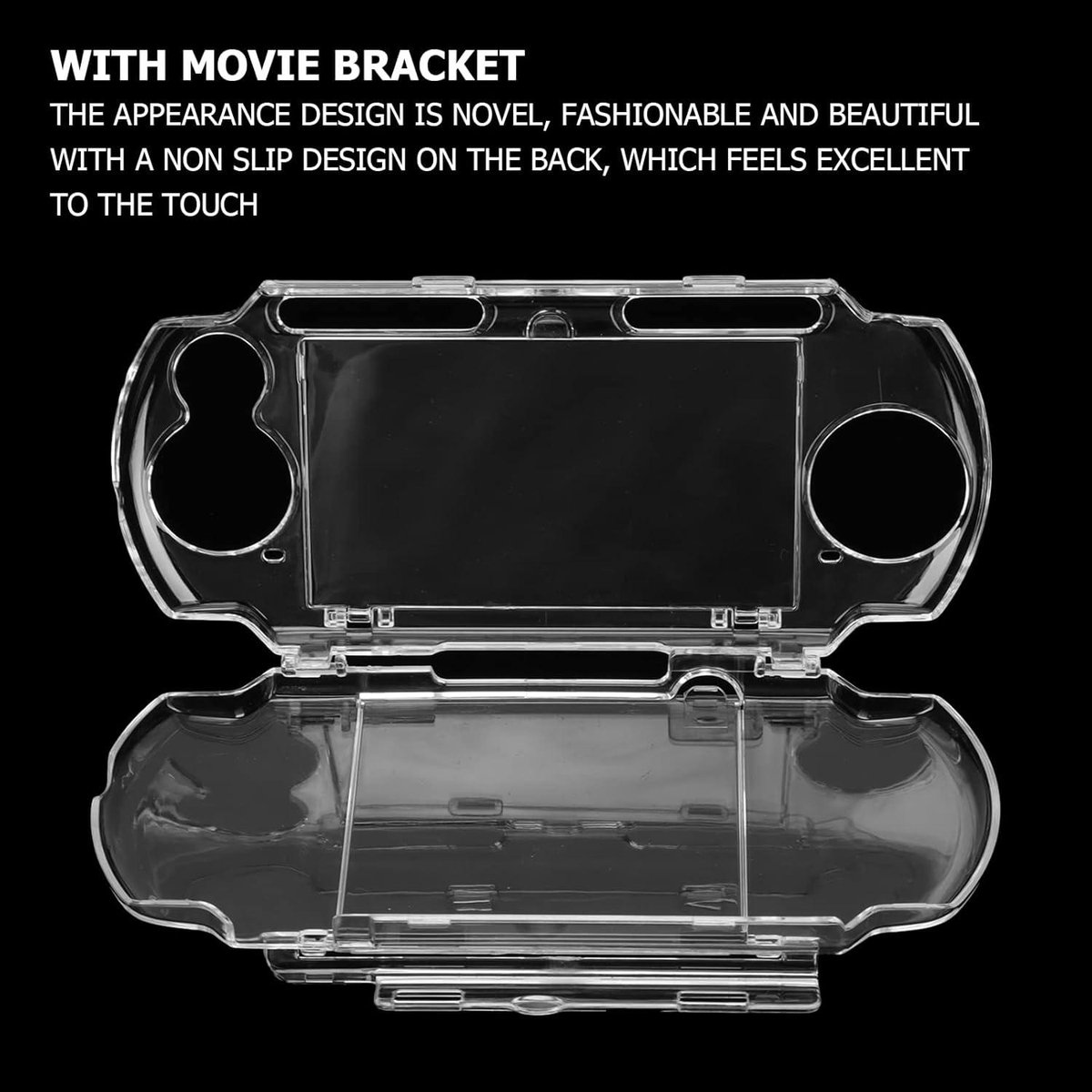 Allecto Plus - Universele Beschermhoes voor PSP2000/3000 - Voorkom Uitglijden - Schokbestendig - Transparant - Met Filmbeugel - Bescherming voor je PSP - Gaming Accessoire.