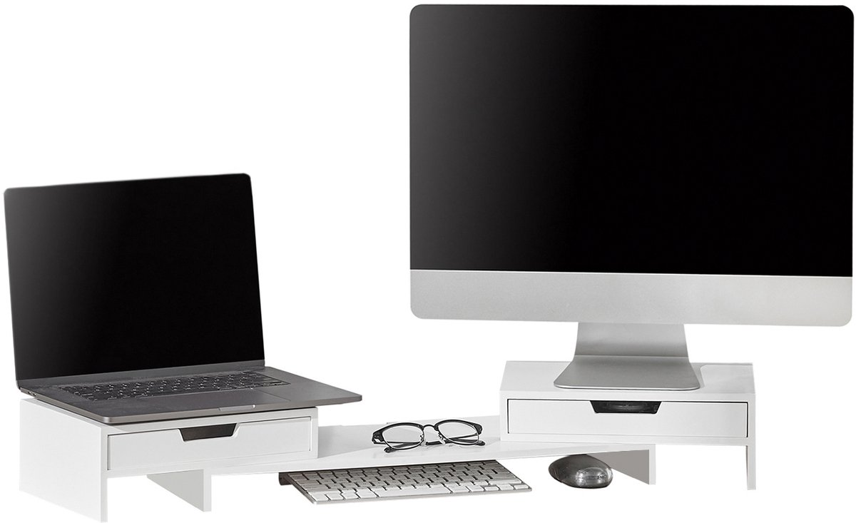SoBuy BBF04-W flat panel bureau steun