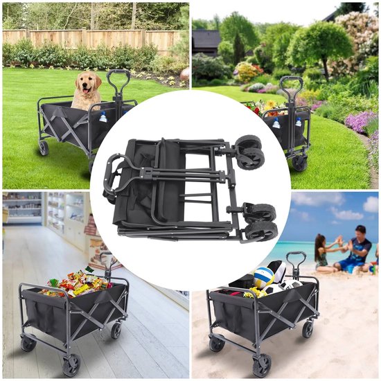 Rumi Bolderkar - Opvouwbaar - Tot 90KG - Camping Trolley - Zware Kar trolley - Grote Wielen Strand Trolley- Kar Met Verstelbare Handgreep van Merkloos — afbeelding 2