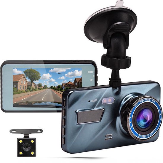 Living Needs - Dashcam voor auto voor en achter - Full HD met 170° zicht - Met nachtzicht en parkeermodus - 32GB SD-kaart voor dash cam