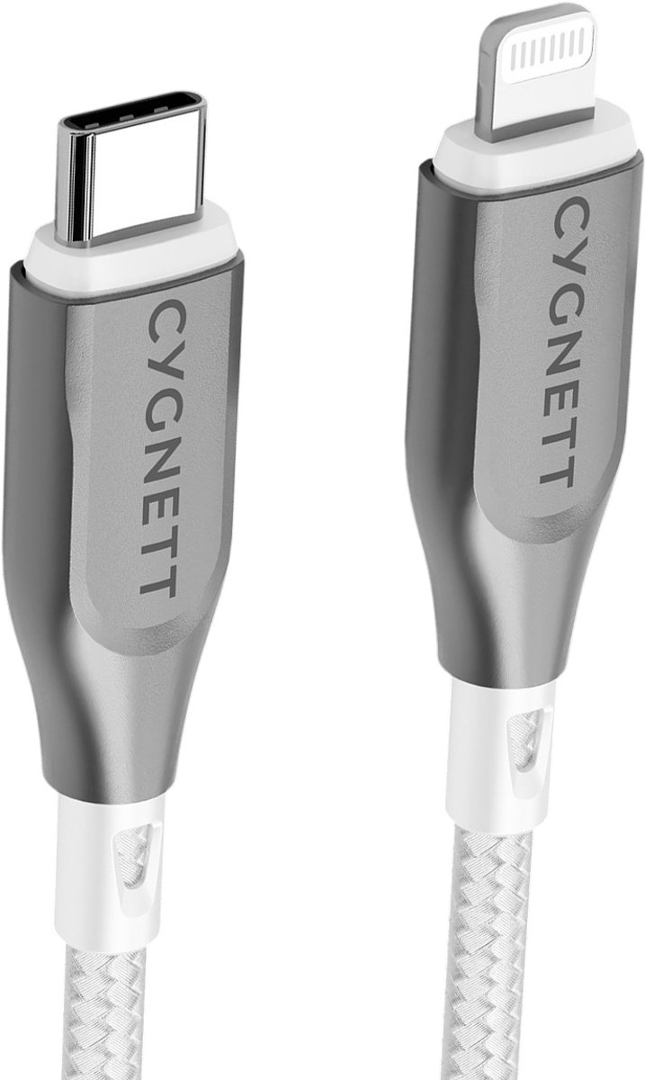 Cygnett USB-C naar Apple Lightning Kabel MFI 2 Meter - Wit