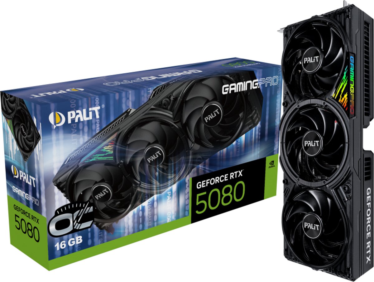 Palit Geforce Rtx 5080 Gamingpro Oc Nvidia 16 Gb Gddr7 videokaart