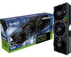 Palit GamingPro OC NVIDIA GeForce RTX 5080 - Videokaart - 16GB - GDDR7 - PCIe 5.0 - 1x HDMI 2.1b - 2x DisplayPort 2.1
