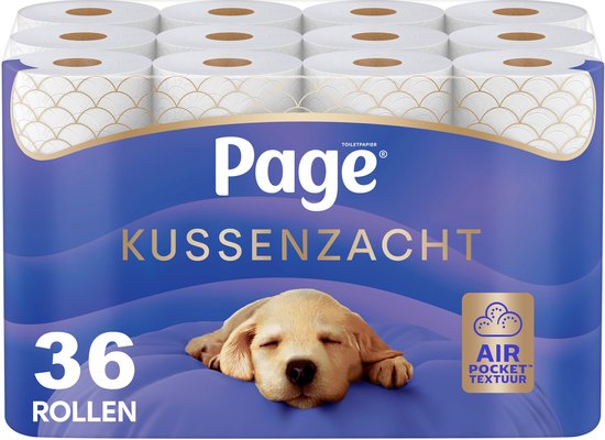 Page® toiletpapier - Kussenzacht Design wc papier - 36 rollen - Ultiem comfort - Voordeelverpakking