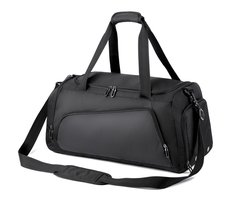 Sporttas Droog en nat gescheiden - Ruim 40L - met schoenmaak - Waterdicht - Schoudertas - Fitness tas - Bagage tas - Zwart