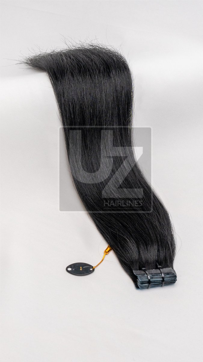 UZ Hairlines Tape Extensions 50cm – Kleur #1 Zwart – 50g – 100% Remy Human Hair – Premium Quality - Double Drawn