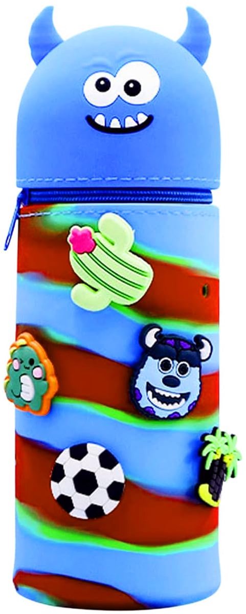 yolzhxe Pencil Case, 2-in-1 Pencil Case van zachte siliconen, Kawaii Pencil Case met rits, Cartoon Pencil Case voor school, kantoorbenodigdheden, B