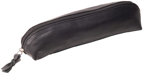 ZLYC Handgemaakte lederen pennenetui, zacht, roltas, schrijfwaren, cadeau voor studenten, blauw, 3.3 x 0.4 x 7.8 inches