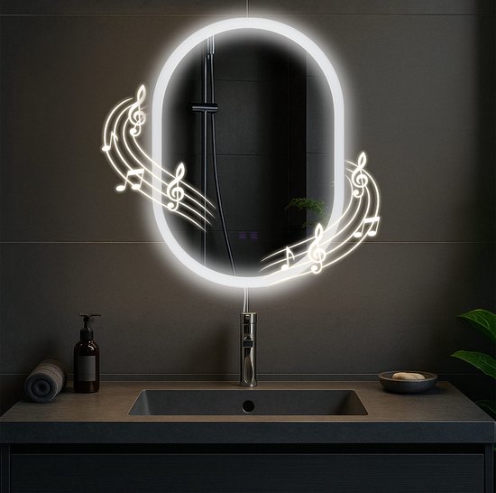 Vtw Living - Badkamerspiegel Asymmetrisch met LED Verlichting en Verwarming 120 cm