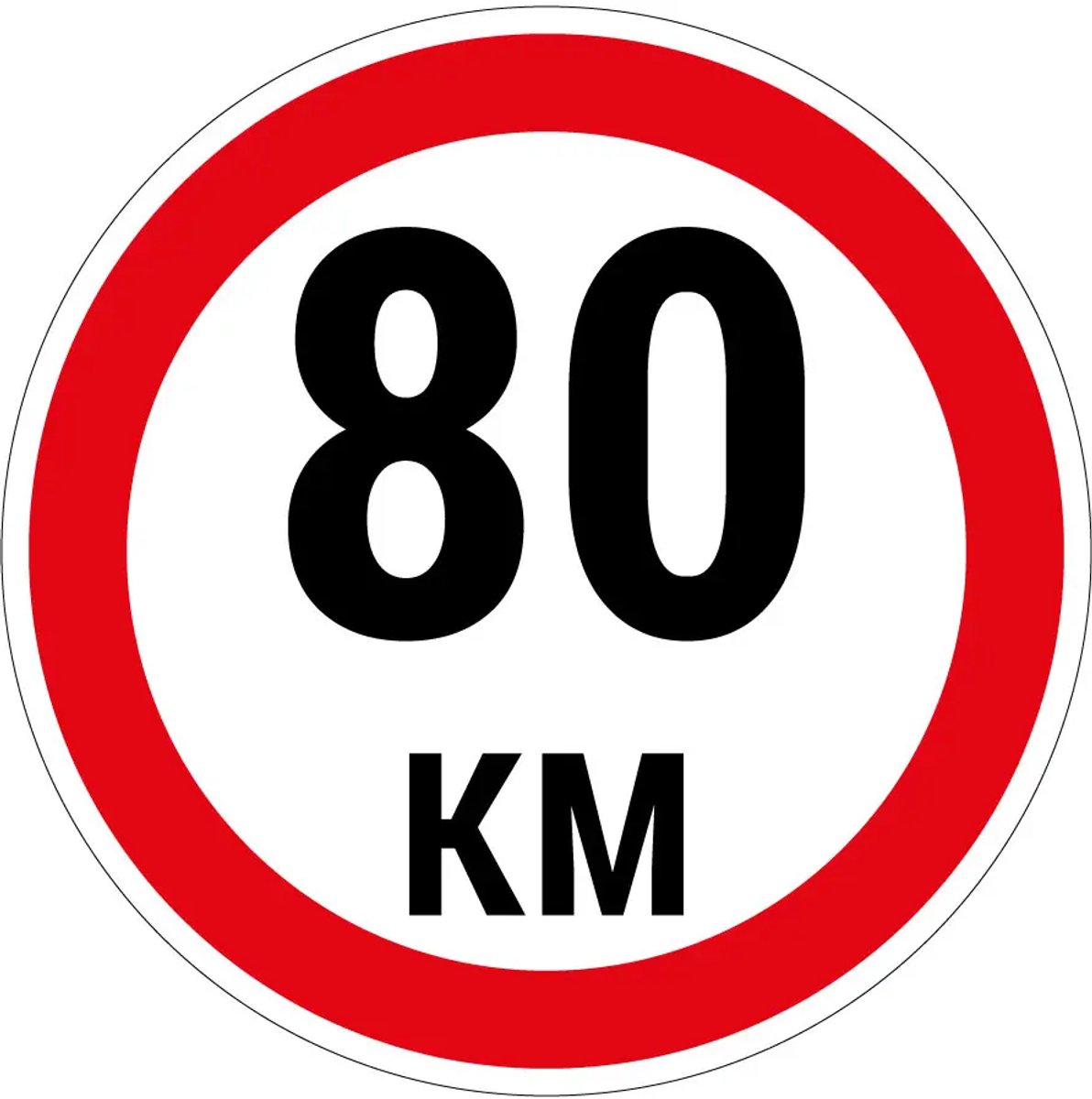 80 km sticker | 15 cm