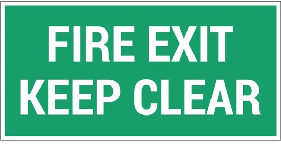 Fire exit keep clear sticker - 30 x 15 cm | bol