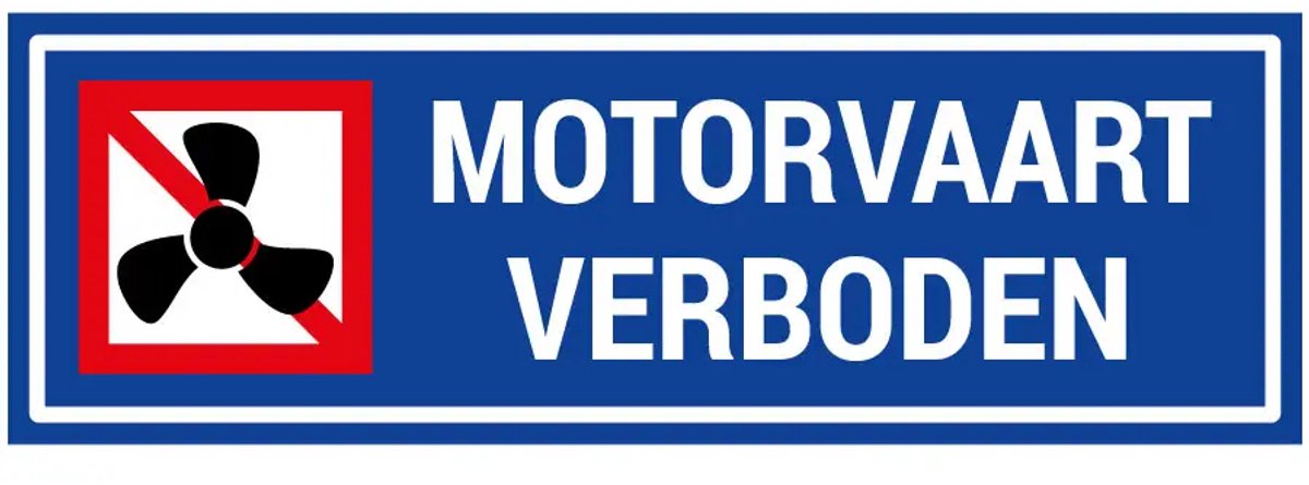 Motorvaart verboden bord | gecoat dibond materiaal | 30 x 10 cm