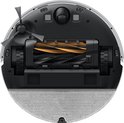 Onderkant van een witte Dreame robotstofzuiger met borstels, rolborstel en dweilpad.