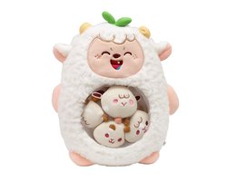 MagniToys – Kawaii Knuffelkussen 40 cm – Zacht Pluche met Mini Knuffeltjes in de Buik – Vanaf 3 Jaar