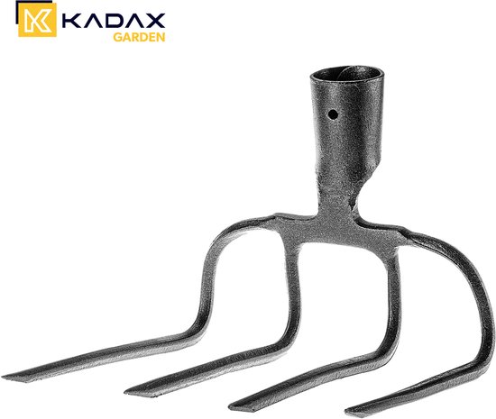 KADAX Dunghak met 4 tanden, 21,5 x 20 cm, tuinhak van hoogwaardig staal, aardappelhak voor grondbewerking, tuingereedschap zonder steel van KADAX — afbeelding 5